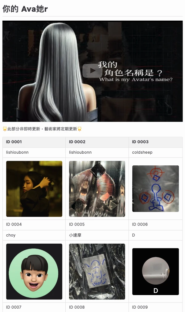 點擊觀看大圖-李秀芬蒐集觀眾資料HackMD網頁截圖。 李秀芬蒐集觀眾資料HackMD網頁截圖。-圖片